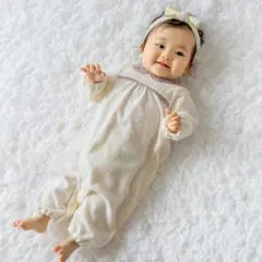 赤ちゃんの城　リバティ花柄襟 ツーウェイ・ドレスオール 50〜70cm