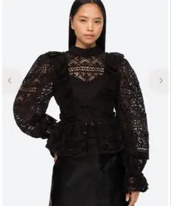 Sea New York Patrizia レースブラウス　リボン　黒のサムネイル