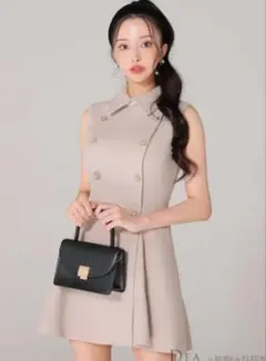 公式サイト完売品　ローブドフルール　ダブルボタン フレアミニキャバドレス