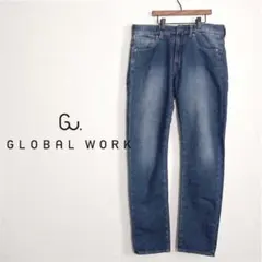 グローバルワーク　デニムパンツ　ストレート　ジーンズ　インディゴブルー　サイズS