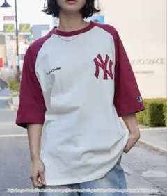 MLB/メジャーリーグベースボール　ラグラン半袖Tシャツ