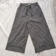 軽い生地ZARATRAFALUC チェック ガウチョパンツ XS
