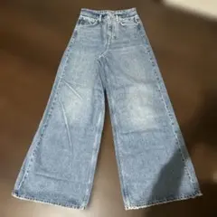 ZARA エクストラ　ワイドレッグデニムパンツ　34