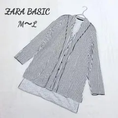 ザラベーシック ストライプ長袖シャツ M〜L 丈長め ストライプシャツのサムネイル