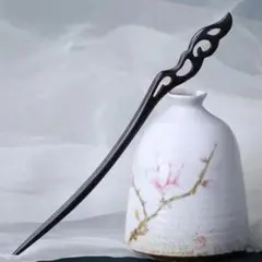 かんざし 天然木製かんざし 黒檀製 髪飾り「鳳羽」 和風 ヘアアクセサリー