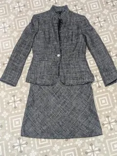 コムサイズム　グレー系ツイードスーツ ラメ　フォーマル　七五三　お受験入学卒業式