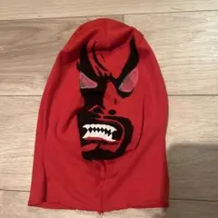 節分 鬼 コスプレ 赤鬼 マスク アフロウィッグ ツノ付き セット 仮装のサムネイル