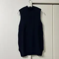 GREEN LABEL RELAXING ハイネック ニットベスト ネイビー