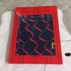 Roberto Cavalli ネイビー巾着ポーチ ロベルタ　パイル地　定番