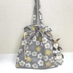 巾着 トートバッグ シンプル ひょっこり うさぎ