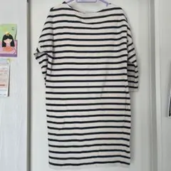 アースミュージックアンドエコロジー ボーダー 7分丈ワンピース F 春