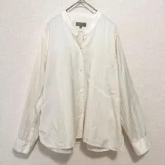 美品✨近年モデル マーガレットハウエル リネン バンドカラーシャツ L