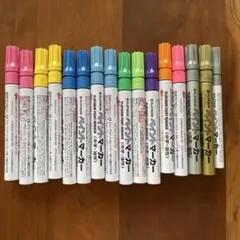 プラチナ ペイントマーカー 中字 油性 11色　16本セットのサムネイル