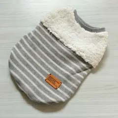 【SALE】Mサイズ＊ボア×ボーダータンクトップ（グレー）