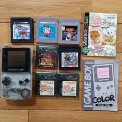 GAME BOY COLOR クリア 本体中古品と ゲームソフト