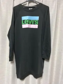 Levi's ダークグレー ロゴプリント ワンピース