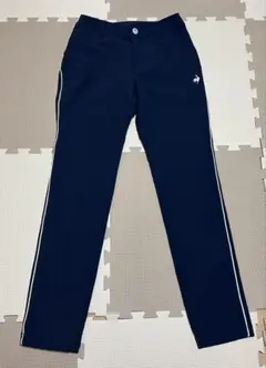 【未使用級】ルコックゴルフ レディース パンツ S 紺 裏起毛風 秋冬