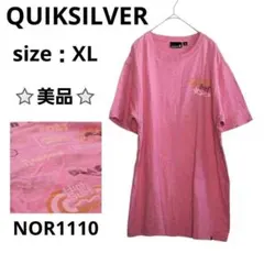 QUIKSILVER メンズ 半袖Tシャツ ゆったり 大きいサイズ ピンク XL