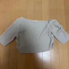 chico 5分袖 オフショル ラメ ニット