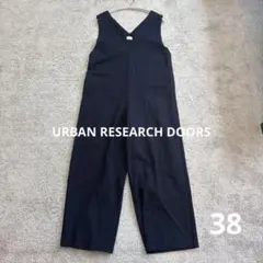 URBAN RESEARCH DOORS コットンリネンサロペット黒　38のサムネイル