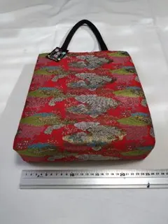 花柄 和装用バッグ 赤