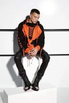 BALMAIN 15SS レザーバイカージョガーパンツ