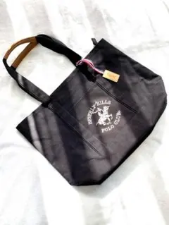 ポロクラブ　トートバッグ　大きめ　黒　美品