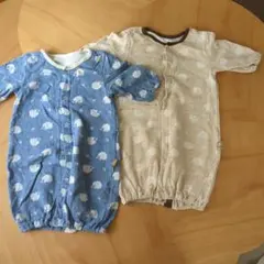 【秋冬服】50-60 ベビースワン 2wayオール ハリネズミ柄