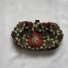 ZARA ビーズ刺繍クラッチバッグ