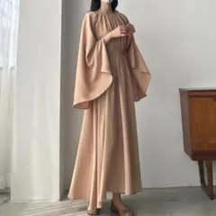 Louere ルエレ　スリットスリーブフレアワンピース　レディース