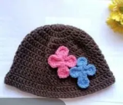 クロス付　ニット帽子　クラッシャーハット　クロシェハット　バケットハット6