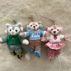 ダッフィー、シェリーメイ、ジェラトーニ　ぬいぐるみストラップ３点セット