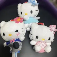 ハローキティ　カラビナ付マスコット3種セット
