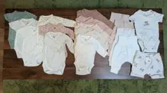 出産準備！【プチバトー】【H＆M】ボディー肌着(長袖/半袖)、ズボン等 17点