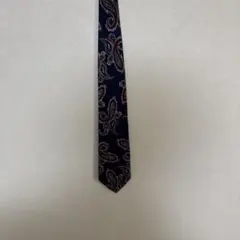 Monsieur Givenchy ネイビー ペイズリー ネクタイ