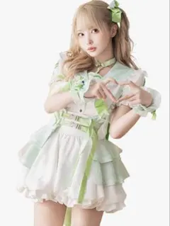 クリームソーダバニーメイド グリーン ハロウィンコスプレマリームーン