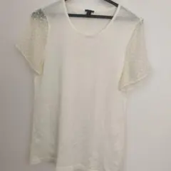 【シルク混】J.Crew ジェイクルー シースルー スイスドット袖 トップス Sのサムネイル