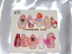 【ハンドメイド】XSサイズ ネイルチップ うさぎ　フリフリ　かわいい