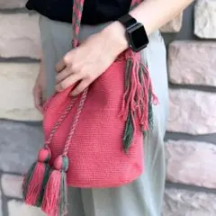 【売切価格】コーデのポイントに♡ Wayuu bag ワユーバッグ ピンク