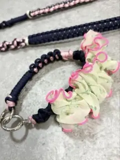2way❤︎パラコード❤︎スマホストラップ❤︎ネイビー×パステルピンク×クリーム
