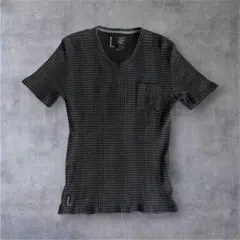 グランジ y2k 平成ギャル男 Vネック Tシャツ チェック柄 LLサイズのサムネイル