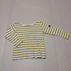 長袖カットソー 白と黄のストライプ