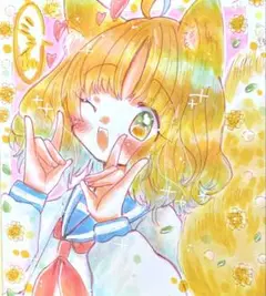 【送料込】オリジナル 手描きイラスト ミュイと喋る狐と暮らしたい 【小色紙】