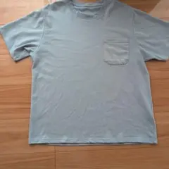 キッズ　ポケット付きTシャツ ブルー LLサイズ