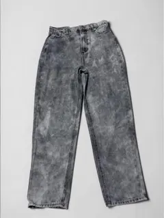 グレー ワイドレッグデニムパンツ