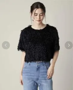 avv フェザーライクトップス　ブラック