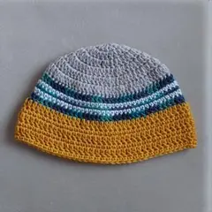 ハンドメイド ビーニー ニット帽 マルチカラー