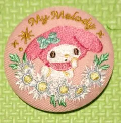 サンリオ 花言葉刺繍缶バッジ マイメロディ