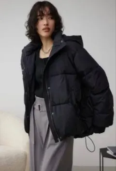 AZUL BY MOUSSY フード付きダウンジャケット ブラックのサムネイル