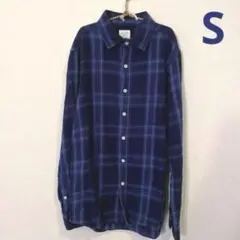 BACK NUMBER  チェックシャツ　長袖シャツ　バックナンバー　メンズS